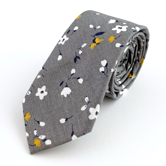 Men's Ochre Mix Floral Print Necktie 5-Piece Gift Set - Picture 4 of 11